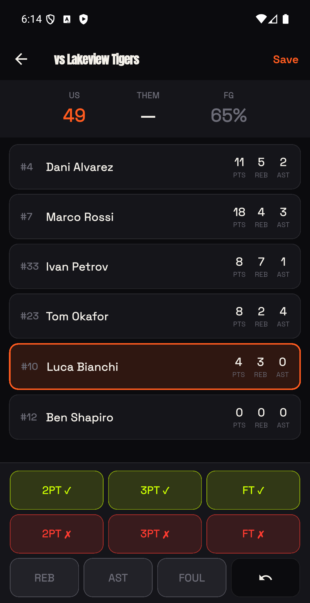 Tracking a basketball game live from the bench in Hoop